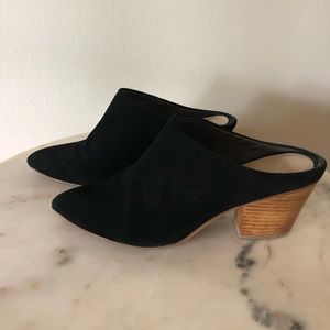 Black Suede Mules